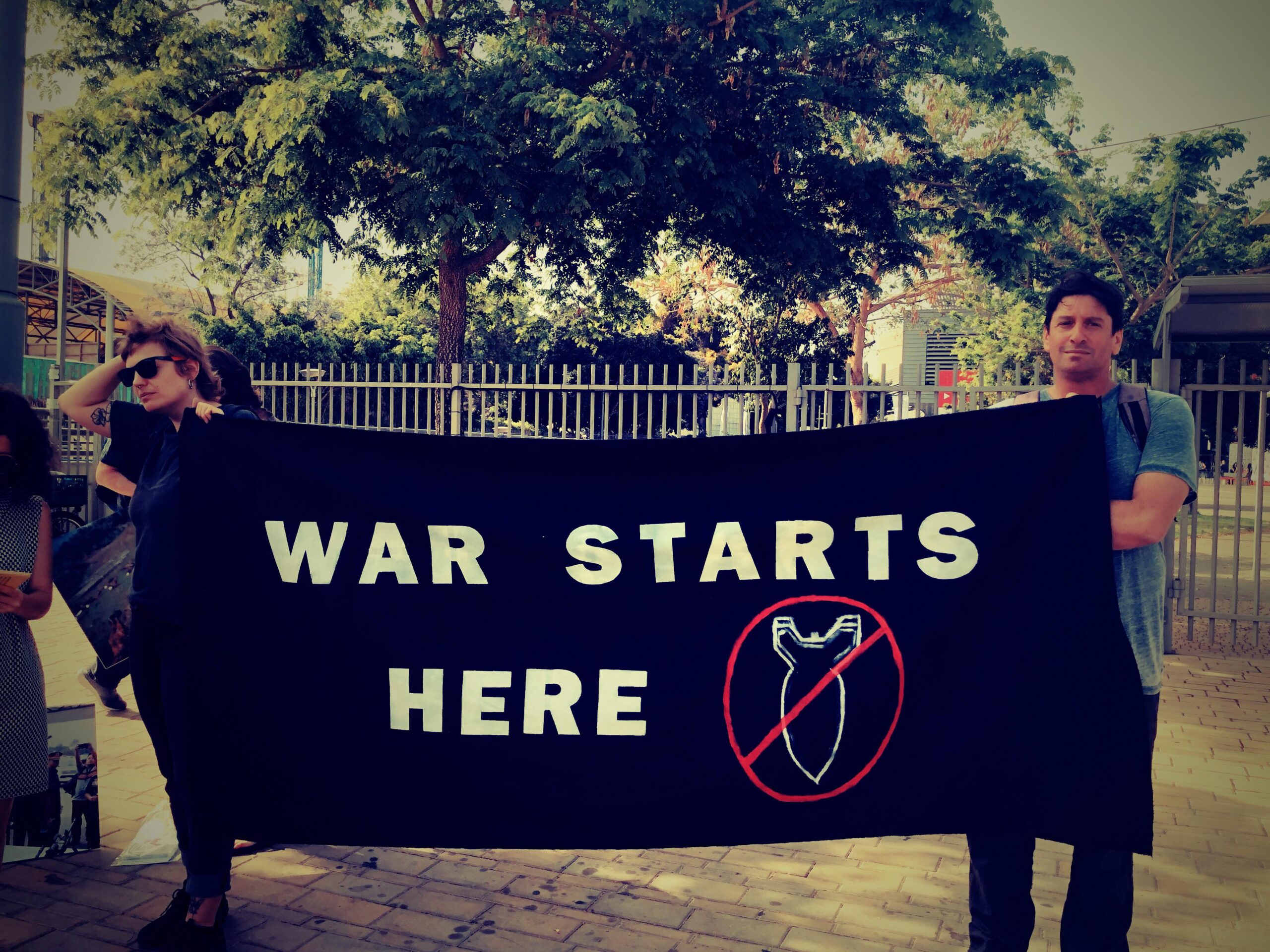 Protest gegen die Israel Defence Exhibition (ISDEF) eine Waffenmesse die jährlich in Tel Aviv stattfindet. 2019 Foto: Activestills
