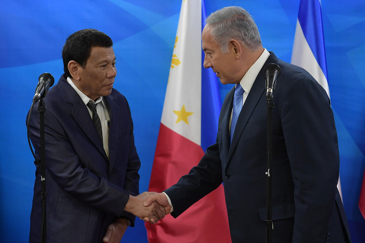 Der philippinische Präsident Rodrigo Duterte zu Besuch in Israel. Foto: GPO
